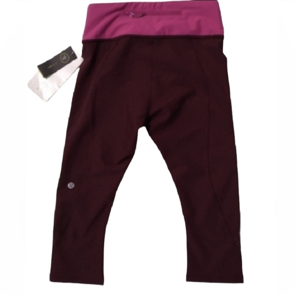 Lululemon Tight Stuff Crop Bordeaux Raspberry Size 4 - Picture 4 of 9